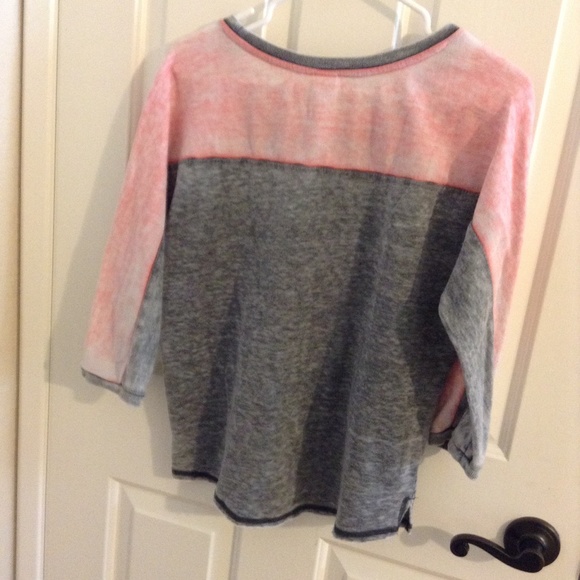 Gray and Pink Crewneck Roxy Sweatshirt - Picture 2 of 2