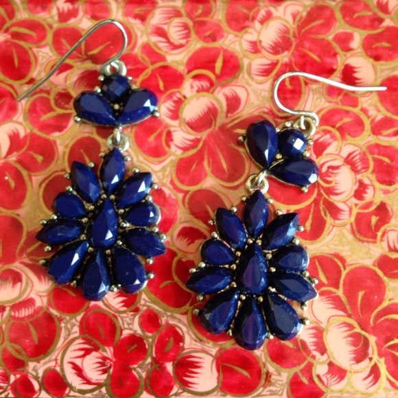 Navy blue dangle earrings