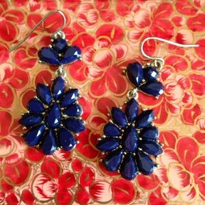 Navy blue dangle earrings