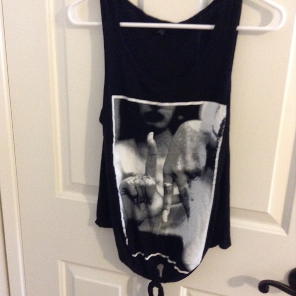 Black LA Tank Top with Tie in the Front
