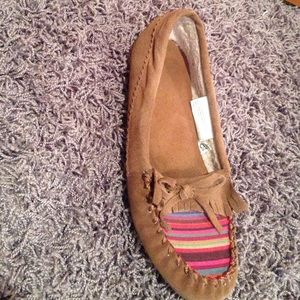 Tribal print moccasins