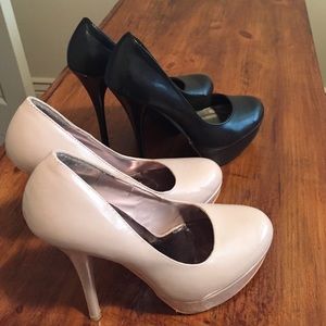 *Bundle* 5 1/2 inch black and nude platform heels