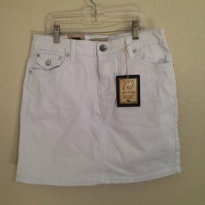 white jean skirt