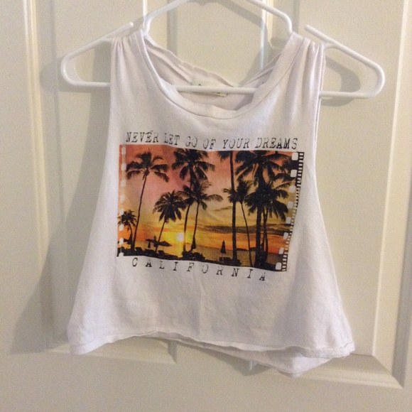 White Muscle Tank Top with California Palm Trees