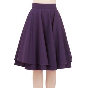 Royal purple modcloth skirt, perfect for twirling!
