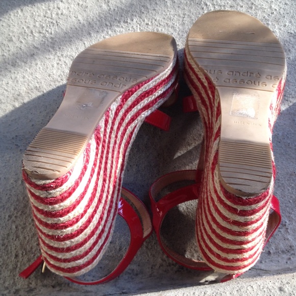 🏵🏵SOLD 🏵🏵 ⚡️André Assous red platform sandals - Picture 3 of 5