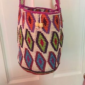 Colorful rope hippie cross body bag