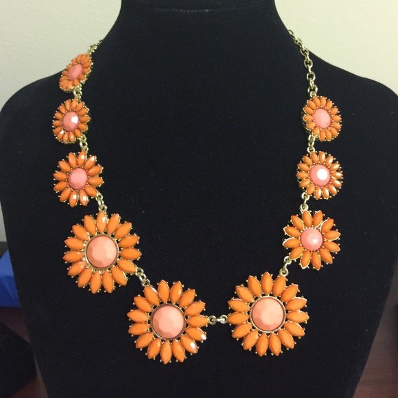 Statement necklace- orange