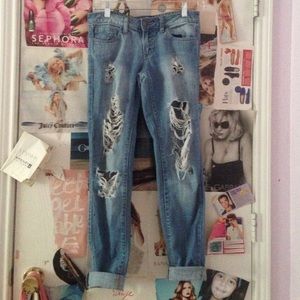 Distressed jeans