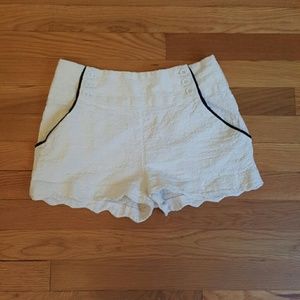 Lucca Couture White Scalloped Shorts