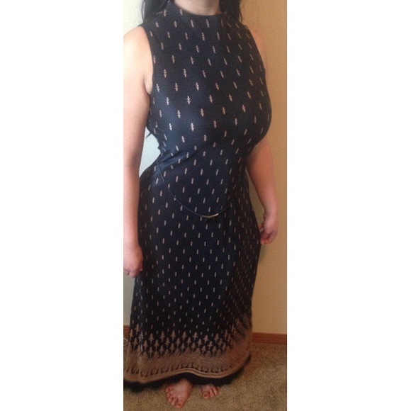 Vintage black maxi summer dress #hippie #gypsy - Picture 1 of 2
