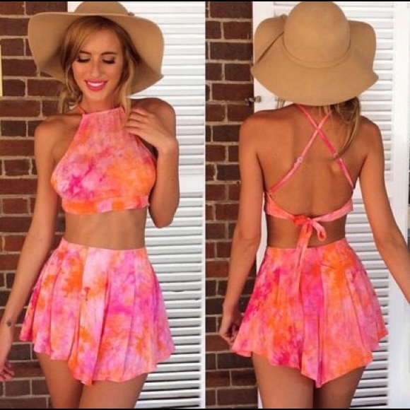 Tops - Tie Dye 2 Piece Crop Set