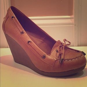 Leather Wedge Boat Shoe