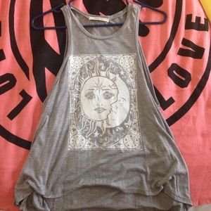 Grey sun and moon summer tank