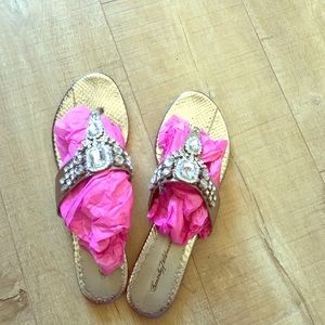 LAST CALL Beverly Feldman Jeweled Sandals SALE