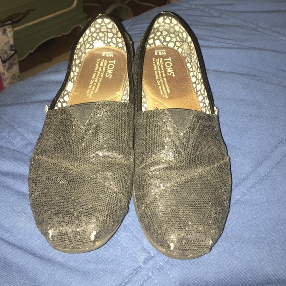 Black Sparkly TOMS