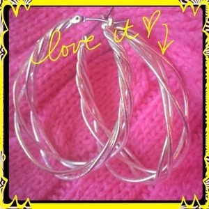 Silver plated cute hoops earrings