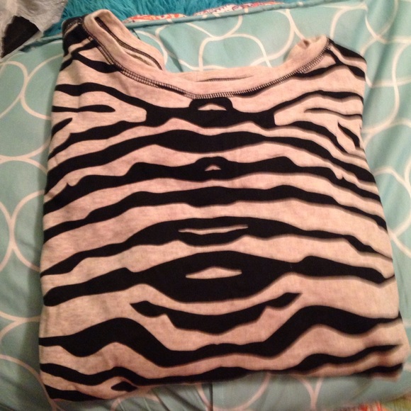 Tan and black zebra striped shirt