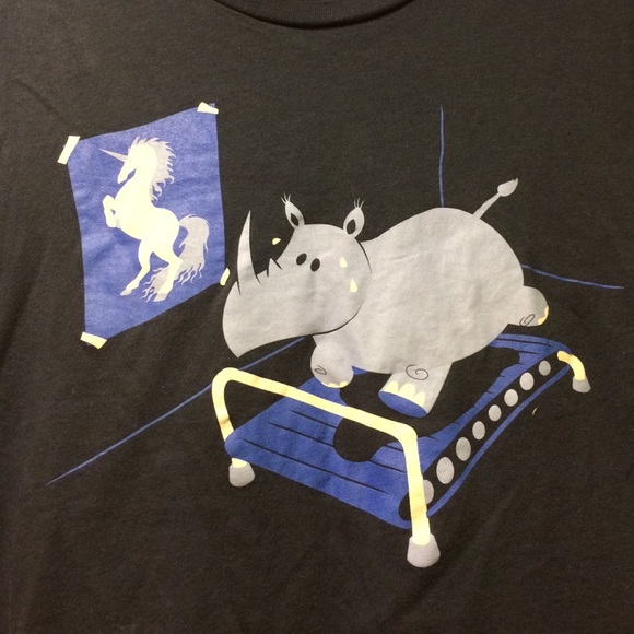 Threadless Running Rhino T-shirt - Picture 2 of 3