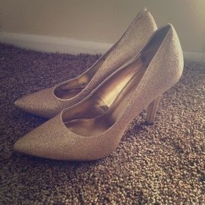 BCBGeneration Gold Glitter Flash Pumps