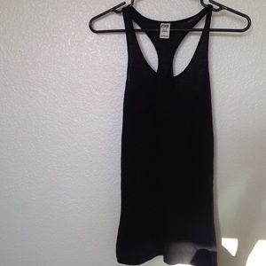 PINK Racerback Black Tank