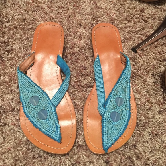 Turquoise stone sandels