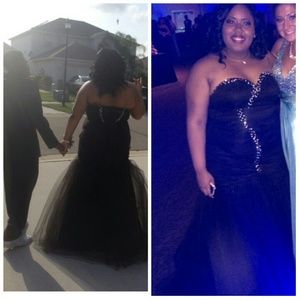 Black and Silver Mermaid Prom dress