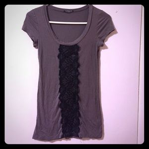 Dressy Gray Tshirt with Lace