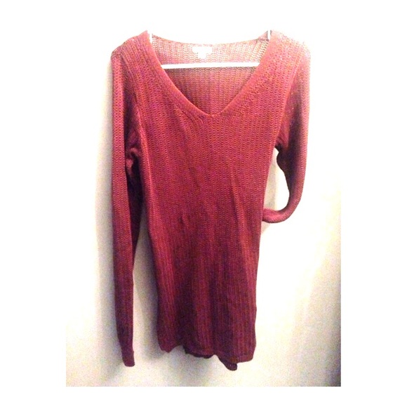 Brown-Decadent (maroon) V-neck Knit Sweater NWT