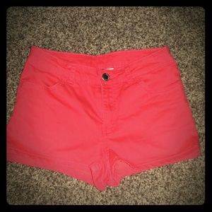 Mid-rise red shorts