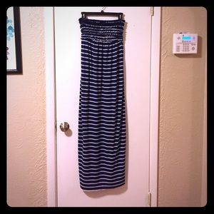 Navy blue & white striped summer dress!