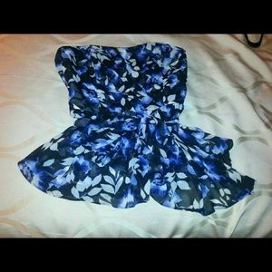 Blue floral top from white house black market.