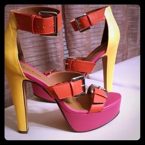 Michael Antonio color block platform sandals