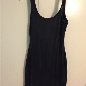 Mini black sequin dress