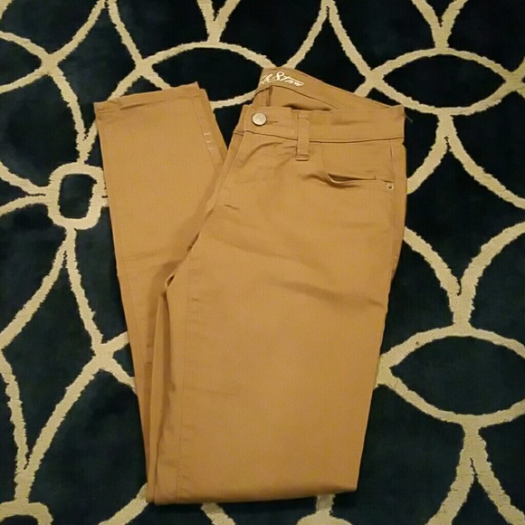 Camel colored skinny jeans