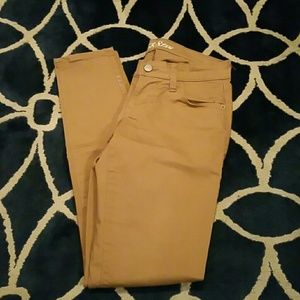 Camel colored skinny jeans