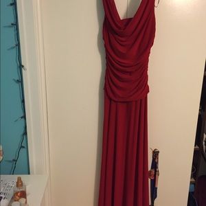 Long red dress