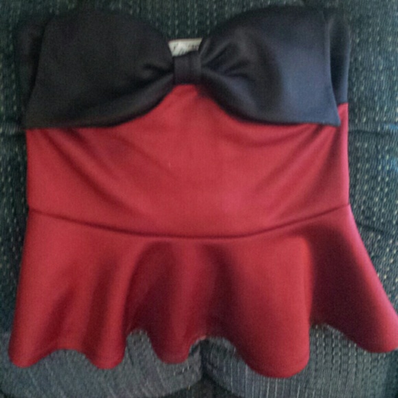 Red and black bow shirt
