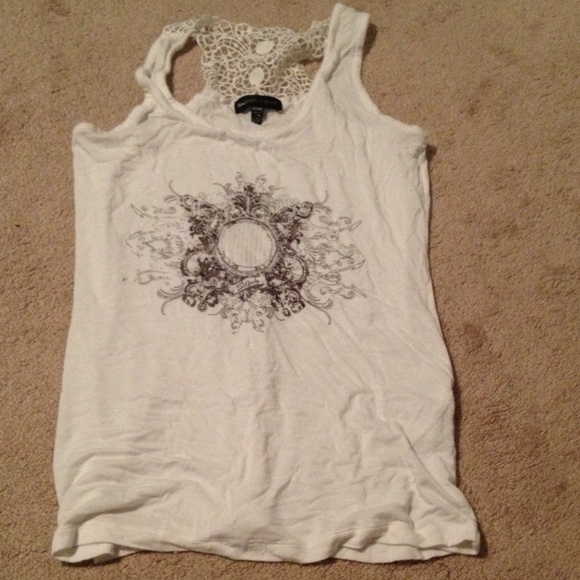 White racer back graphic tank