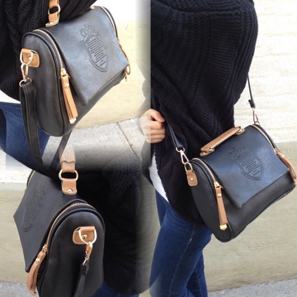 PU leather shoulder/cross body/top handle bag - Picture 3 of 4