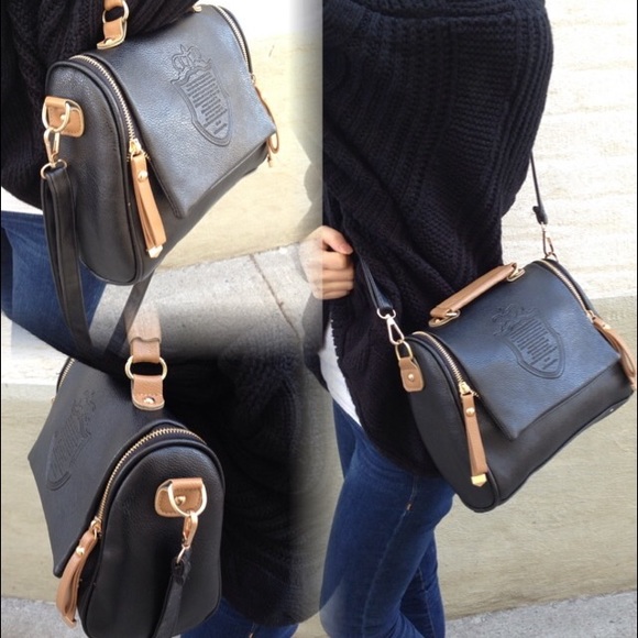 PU leather shoulder/cross body/top handle bag - Picture 3 of 4