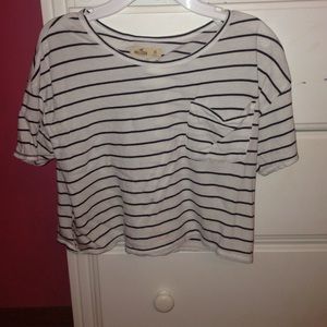 Striped hollister pocket tee