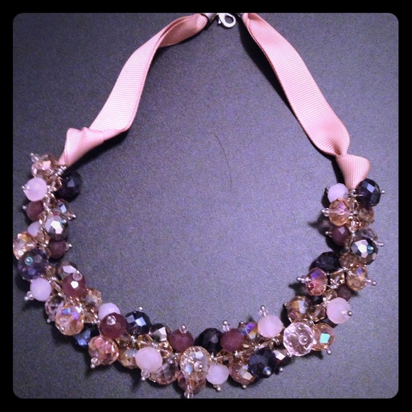 Pink and purple statement necklace