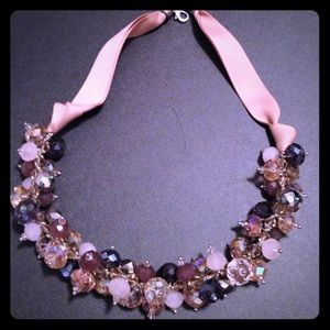 Pink and purple statement necklace