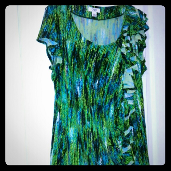 Cute side ruffled soft and smooth top