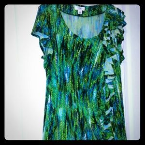 Cute side ruffled soft and smooth top