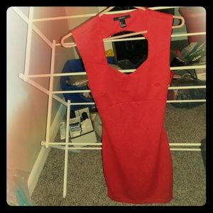 Forever 21 sexy red open back dress