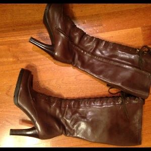 Ralph Lauren Lace-up Knee Boots, Size 9.5
