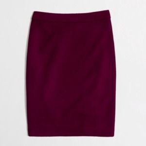 J. Crew burgundy raspberry pencil skirt