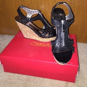 Carlos Santana Black Zip Wedges